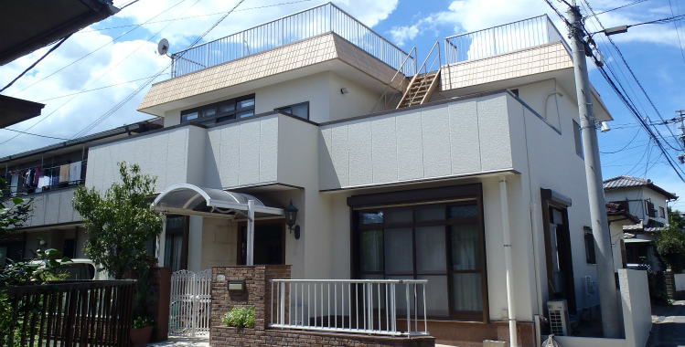 外壁塗装の施工例 福岡市博多区 H様邸